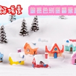 聖誕裝飾房子【糖果色別墅雪房子】聖誕場景七款/單個  聖誕節裝飾 盆景裝飾