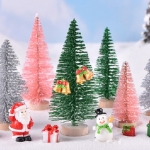 【仿真松針聖誕樹微景觀  木底聖誕樹】A款5款(單/個)聖誕場景 盆景裝飾場景擺件裝飾