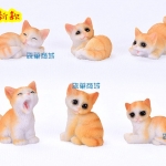 小貓裝飾 【6款橘黃小貓咪】(一套)盆景裝飾/貓咪擺件/植物裝飾